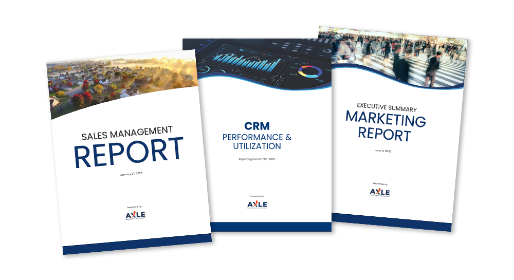 Collage of 3 Axle branded reports